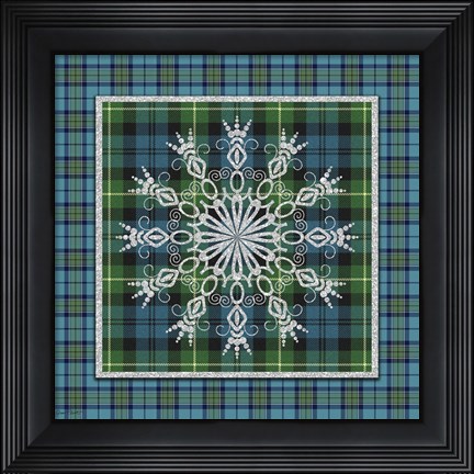 Framed Plaid Snowflakes Print