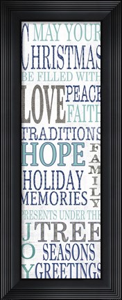 Framed Hope Blue Christmas Print