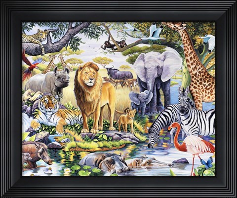 Framed Safari Wildlife Print