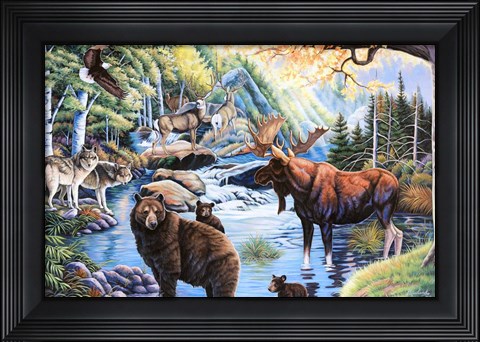 Framed North American Wildlife Print