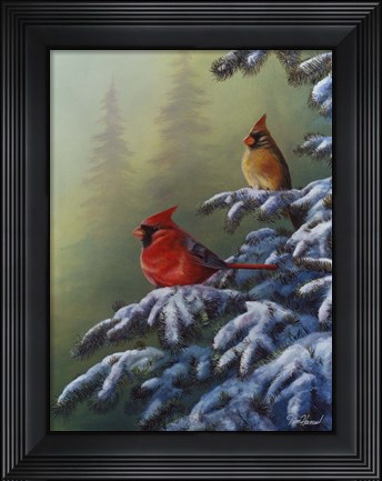 Framed Winter Refuge - Cardinal I Print