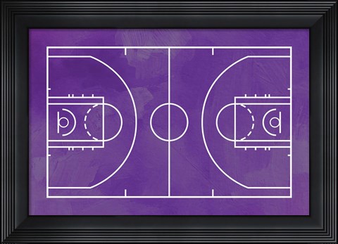 Framed Basketball Court Purple Paint Background Print