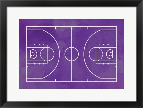 Framed Basketball Court Purple Paint Background Print