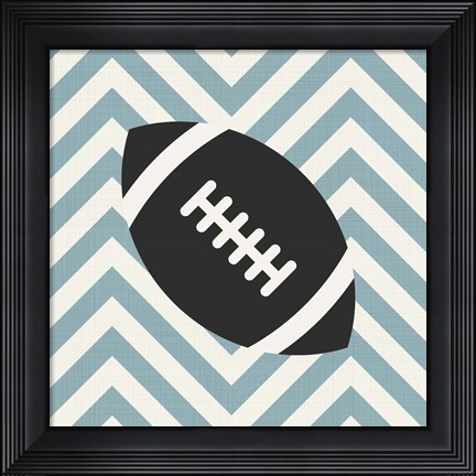 Framed Eat Sleep Play Football - Blue Part I Print