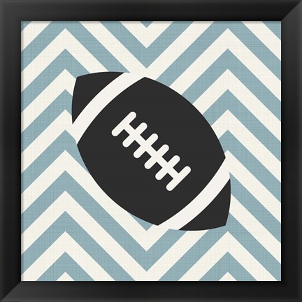 Framed Eat Sleep Play Football - Blue Part I Print