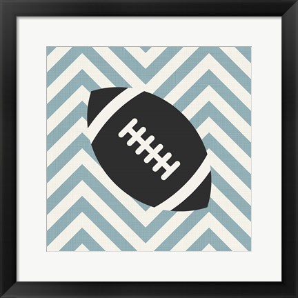 Framed Eat Sleep Play Football - Blue Part I Print