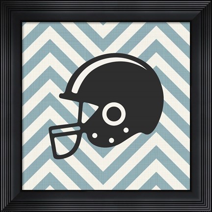 Framed Eat Sleep Play Football - Blue Part III Print