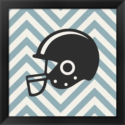 Framed Eat Sleep Play Football - Blue Part III Print