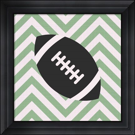 Framed Eat Sleep Play Football - Green Part I Print
