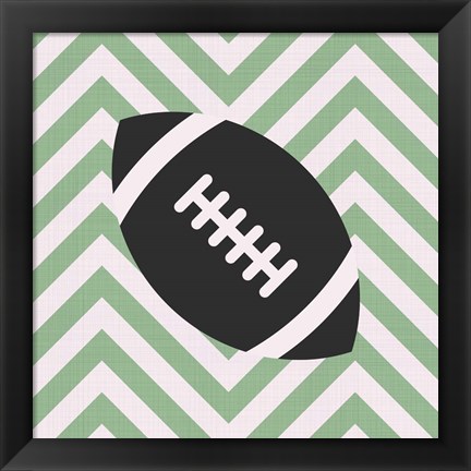 Framed Eat Sleep Play Football - Green Part I Print