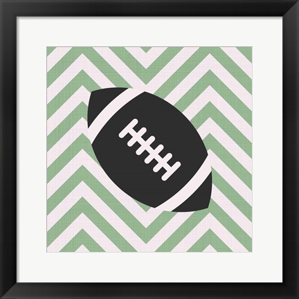 Framed Eat Sleep Play Football - Green Part I Print