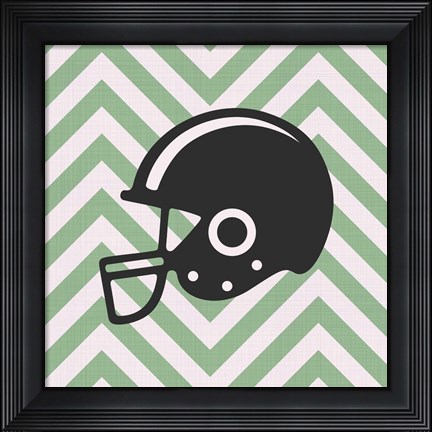 Framed Eat Sleep Play Football - Green Part III Print