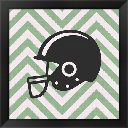 Framed Eat Sleep Play Football - Green Part III Print