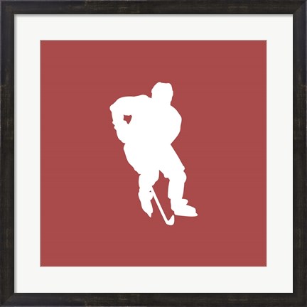 Framed Hockey Player Silhouette - Part I Print