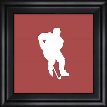 Framed Hockey Player Silhouette - Part I Print