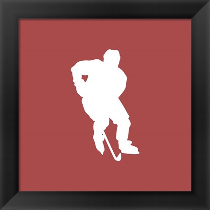 Framed Hockey Player Silhouette - Part I Print