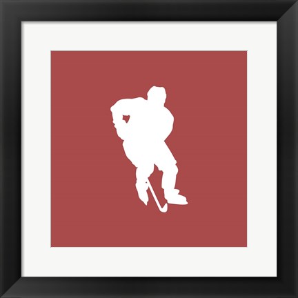 Framed Hockey Player Silhouette - Part I Print