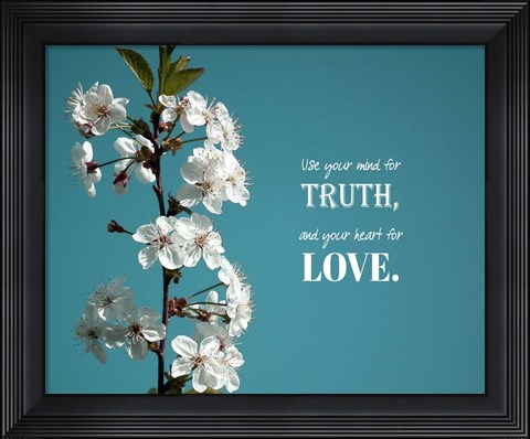 Framed Use Your Mind For Truth - Flowers on Branch Color Print