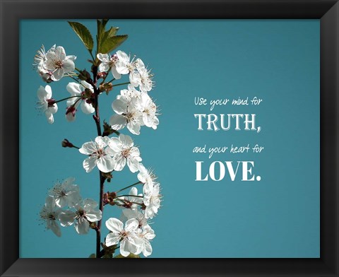 Framed Use Your Mind For Truth - Flowers on Branch Color Print