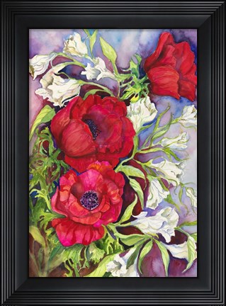 Framed Amenones and Prairie Gentian Print