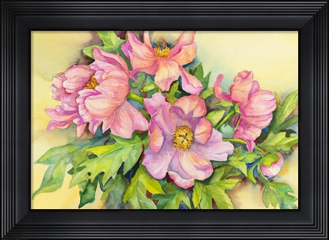 Framed Peonies in Early Light Print