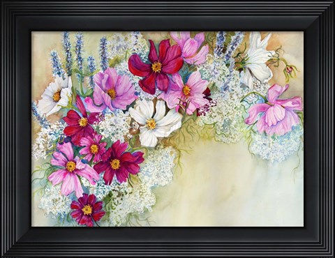 Framed Coleome and Queen Ann Lace Mix Print