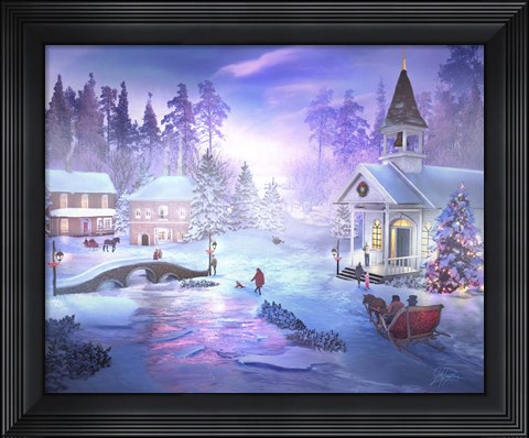 Framed Christmas Creek Print