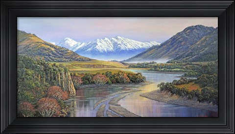 Framed Autumn on the Waiau River Print
