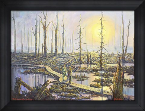 Framed When the Guns Have Fallen Silent 1918 Print