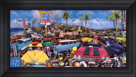 Framed Malibu Surf Bar Print
