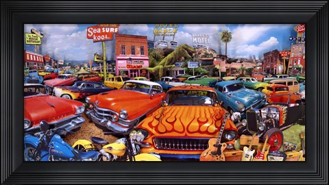 Framed Sea Surf Drive Inn Print