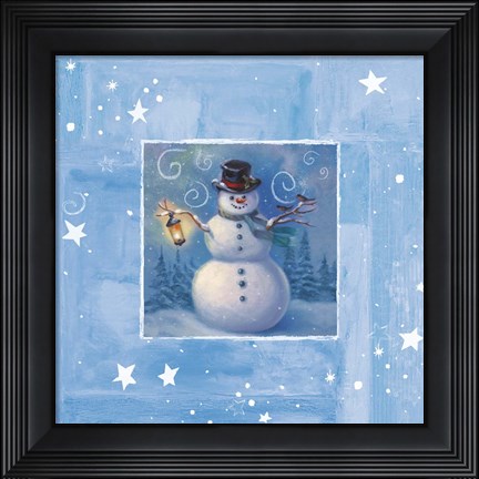 Framed Ice Box Snowman Print