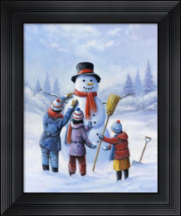 Framed Snowman III Print