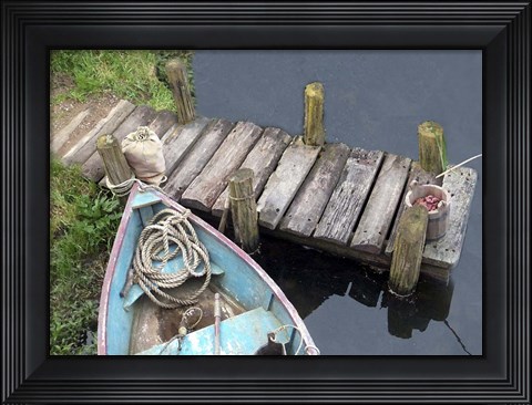 Framed Docked Boat Print