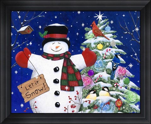 Framed Let it snow man Print