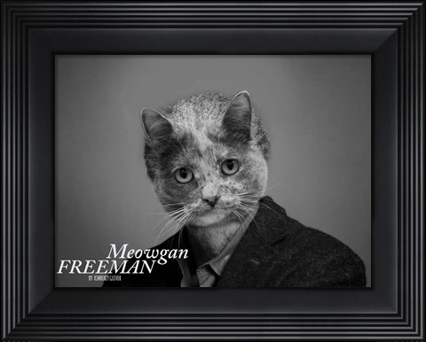 Framed Meowgan Freeman Print