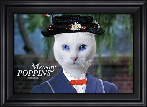 Framed Meowy Poppins Print