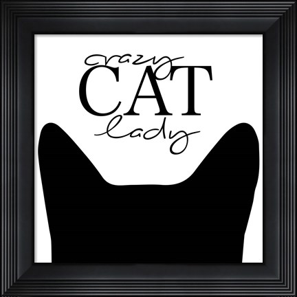 Framed Crazy Cat Lady Print