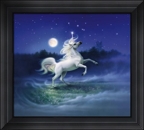 Framed Moonlight Unicorn Print