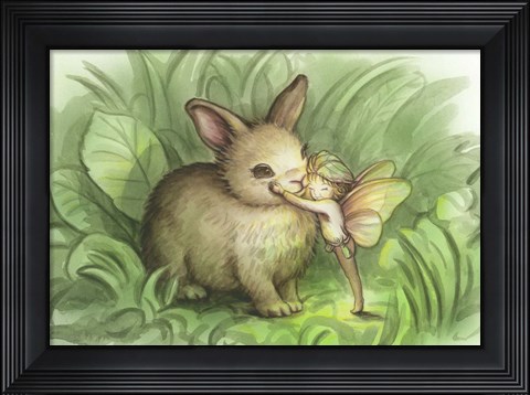 Framed Fairy Prince With Bunny Print