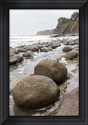 Framed Boulder Strewn Beach Print