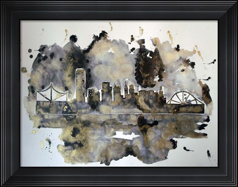 Framed Pittsburghs Black and Gold Print