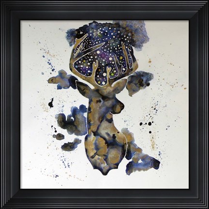 Framed Starry Night Deer Print