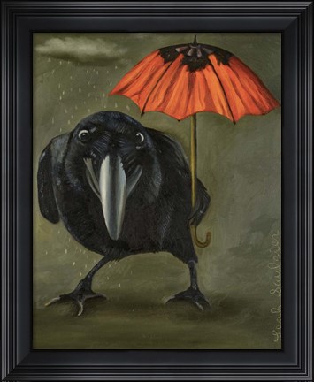 Framed Ravens Rain 2 Print