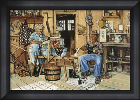 Framed Barn Dance Preparation Print