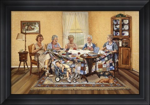 Framed Quilting Party Print
