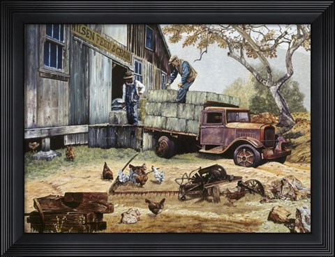 Framed Feed Store Patrons Print