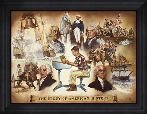 Framed Study of Americana History Print