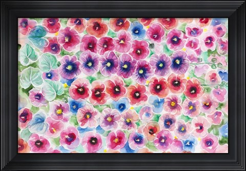 Framed Festive Flower Patterns II Print