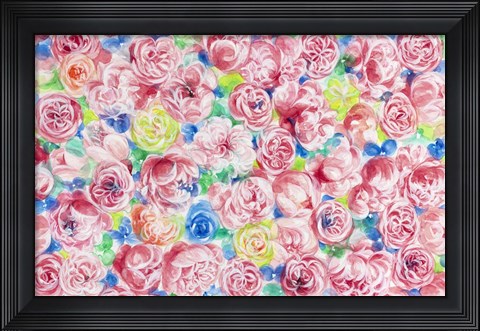 Framed Festive Flower Patterns VIII Print
